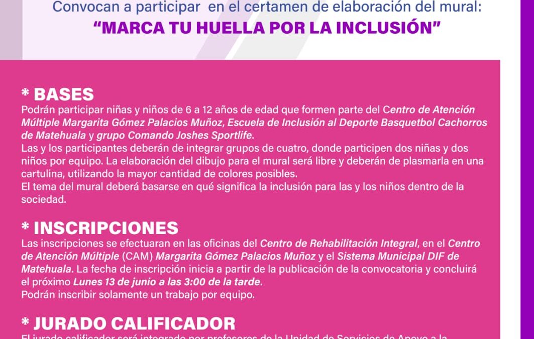 DIF MATEHUALA CONVOCA A ELABORACIÓN DE MURAL