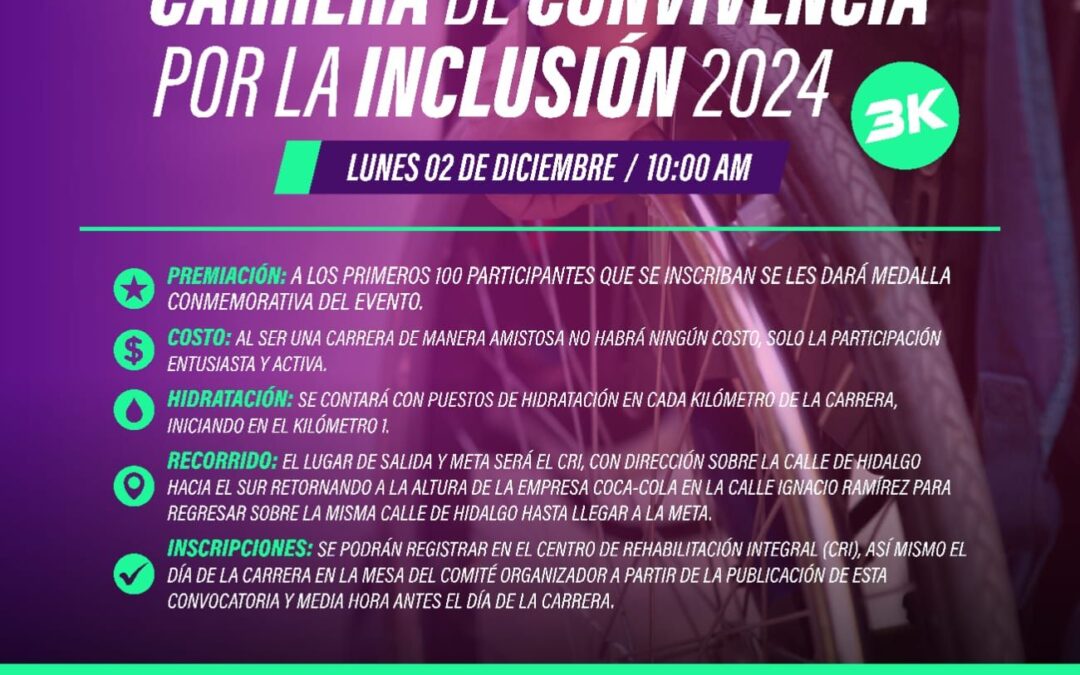 DIF Municipal y CRI organizan la Primera Carrera de Convivencia por la Inclusión 2024